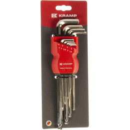 Zestaw kluczy imbusowych 1-5-10 mm 9 el niklowany Kramp 1809010055KR - widok z przodu