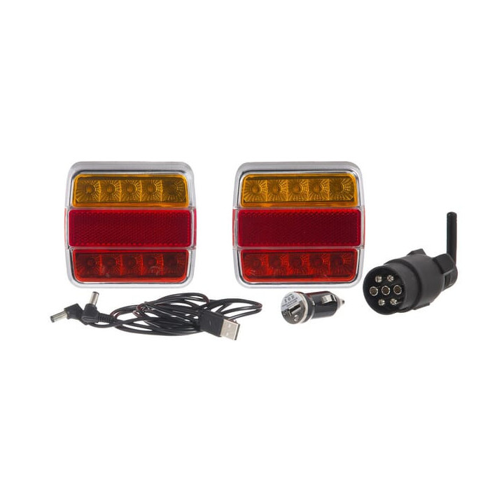 Zestaw lamp bezprzewodowych LED 12V na magnes 7-pin Kramp LA60025 - widok z przodu