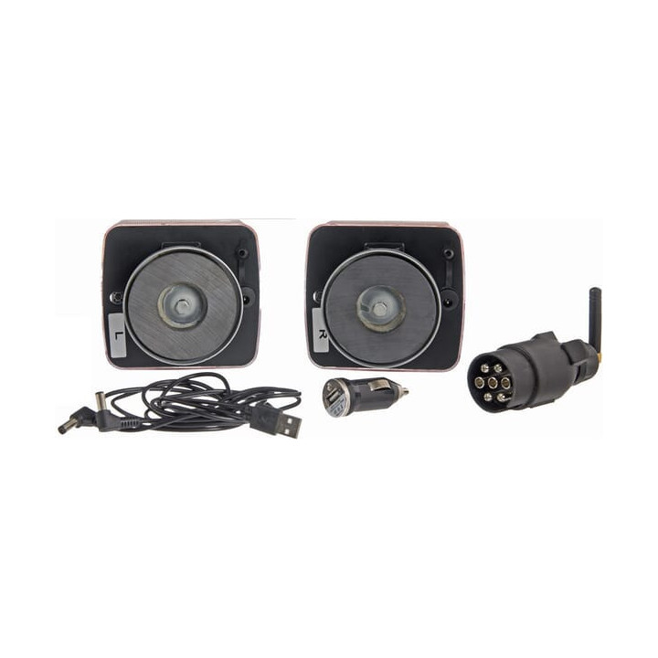 Zestaw lamp bezprzewodowych LED 12V na magnes 7-pin Kramp LA60025 - widok z dołu