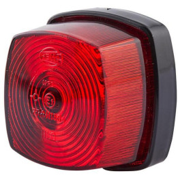 Lampa tylna kwadratowa 12-24V czerwona przykręcana Hella 2SA003057021 - widok z przodu