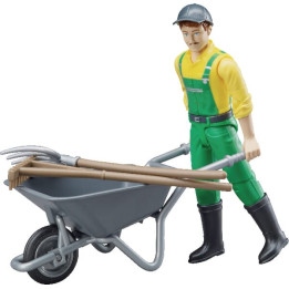 Figurka rolnika z taczką Bruder 62610 - widok z przodu