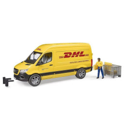 Samochód MB Sprinter DHL z kierowcą Bruder 02671 - widok z przodu