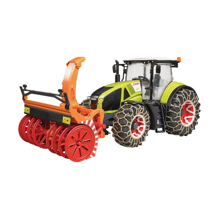 Ciągnik Claas Axion 950 z odśnieżarką Bruder 03017 - widok z przodu
