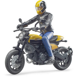 Motocykl Scrambler Ducati Full Throttle z kierowcą Bruder 63053 - widok z przodu
